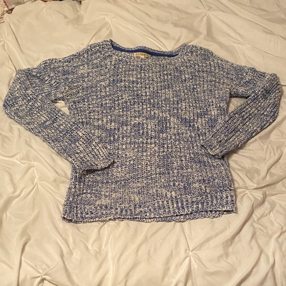 Poof Excellence Blue and White Knit Sweater